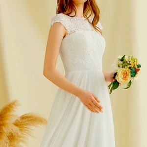 White floor length dress